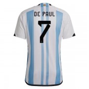 Jalkapallo Pelipaidat Argentiina MM-kisat 2022 Rodrigo De Paul 7 Kotipaita